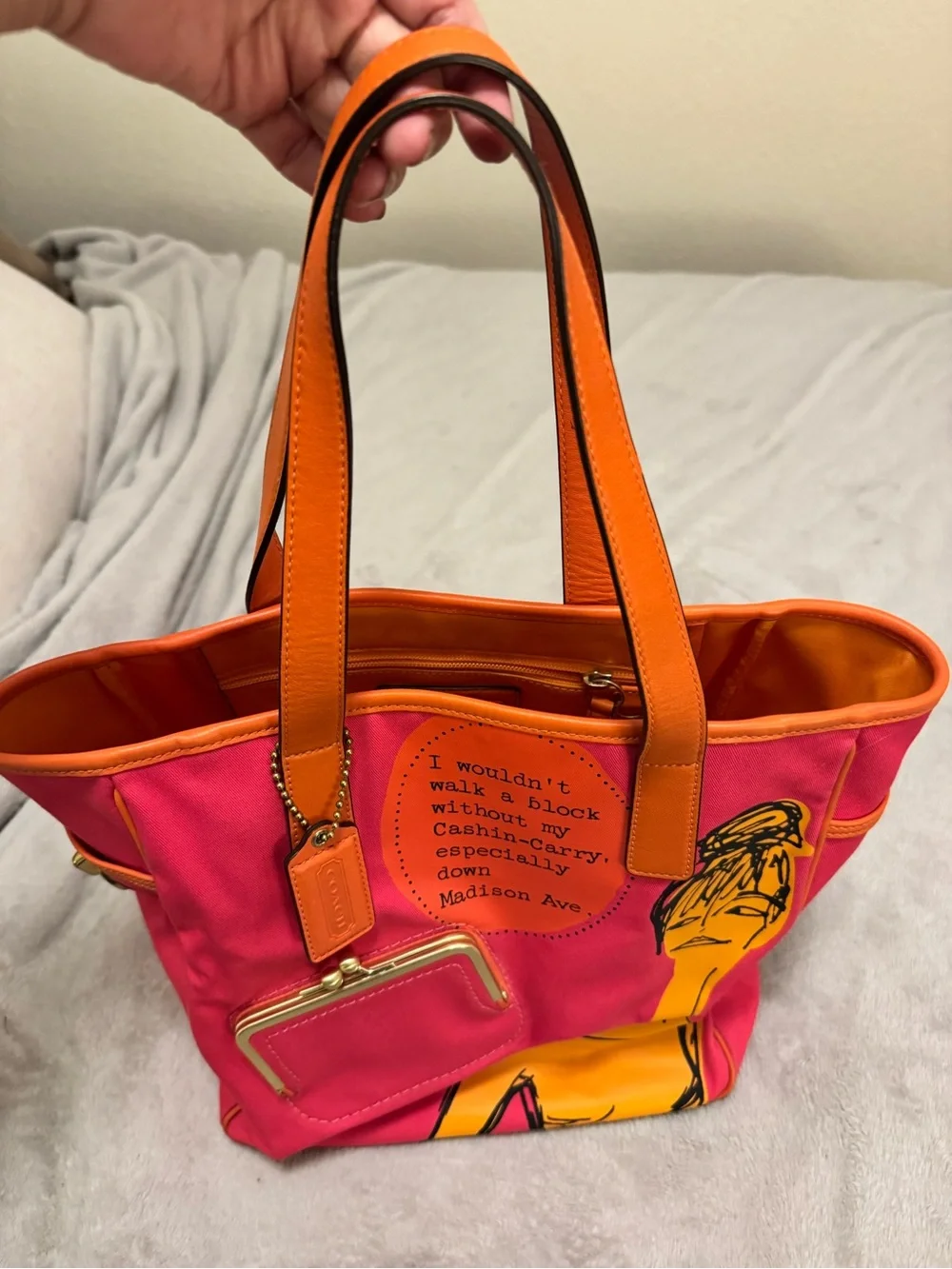 Coach Bonnie Cashin Pink and Orange Graphic Tote